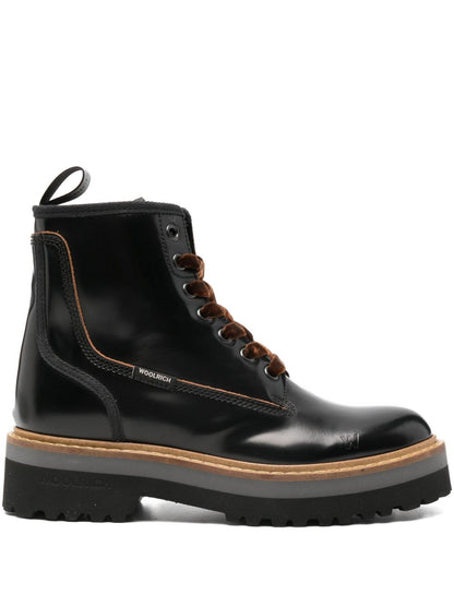 Leather lace up boots