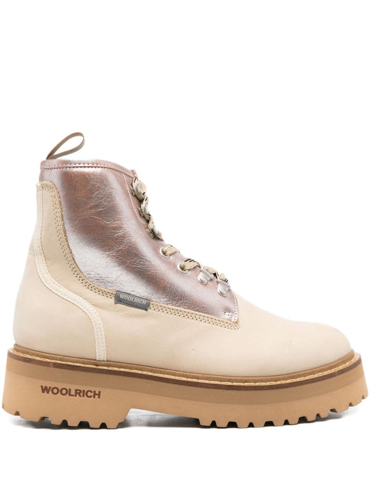 Leather lace up boots