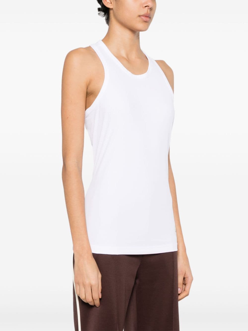 Logo ribbed tank top