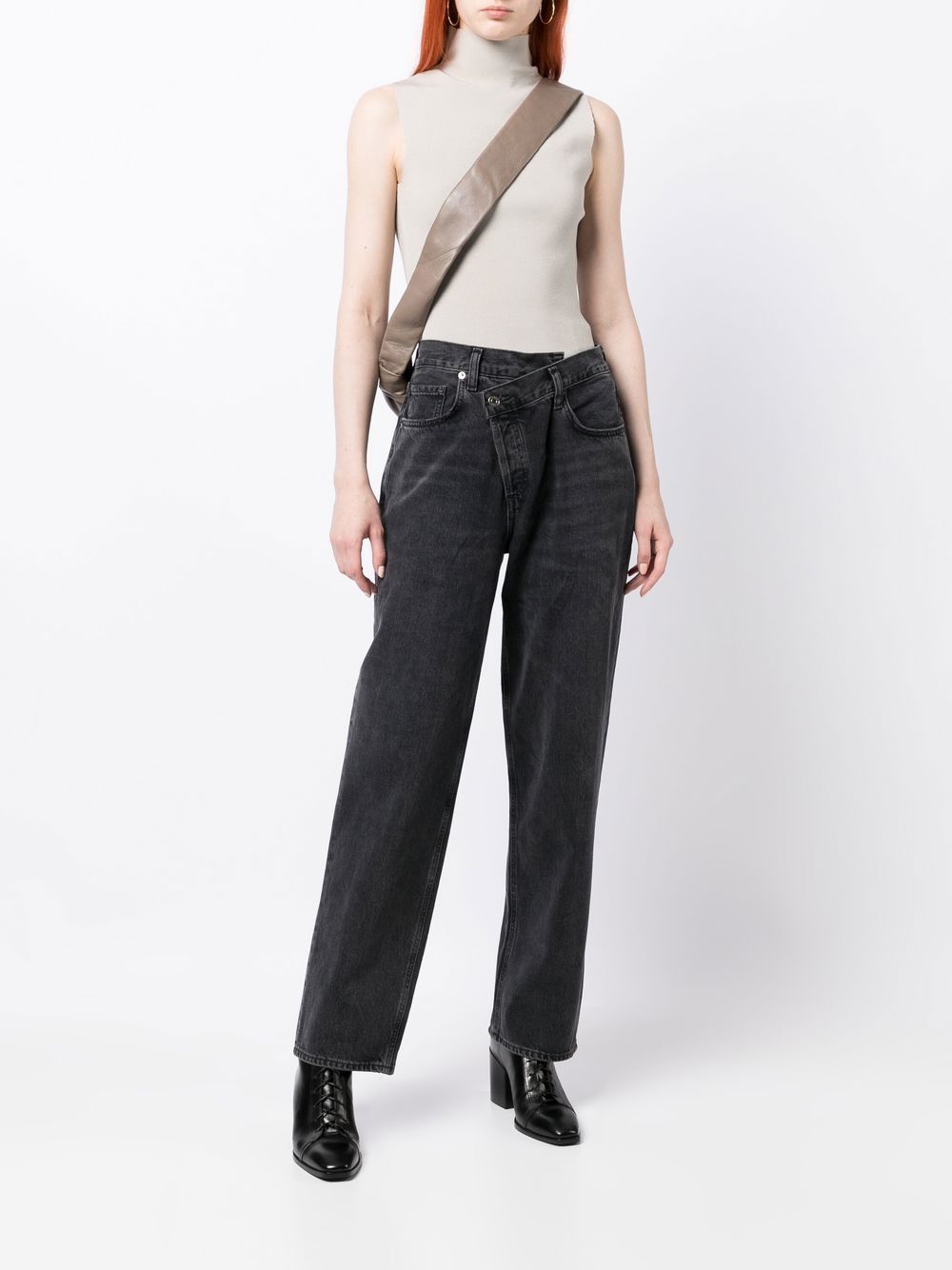 Crossover straight-leg jeans