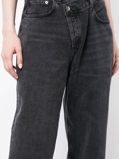 Crossover straight-leg jeans