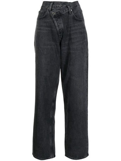 Crossover straight-leg jeans