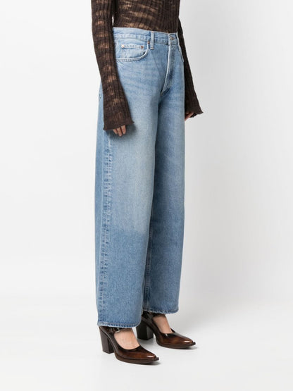 Denim low rise baggy jeans