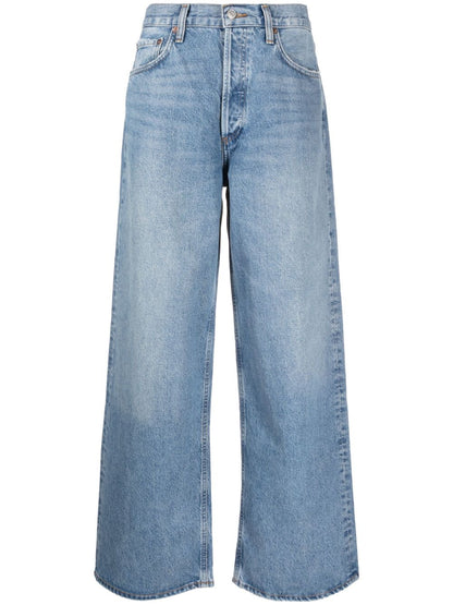 Denim low rise baggy jeans