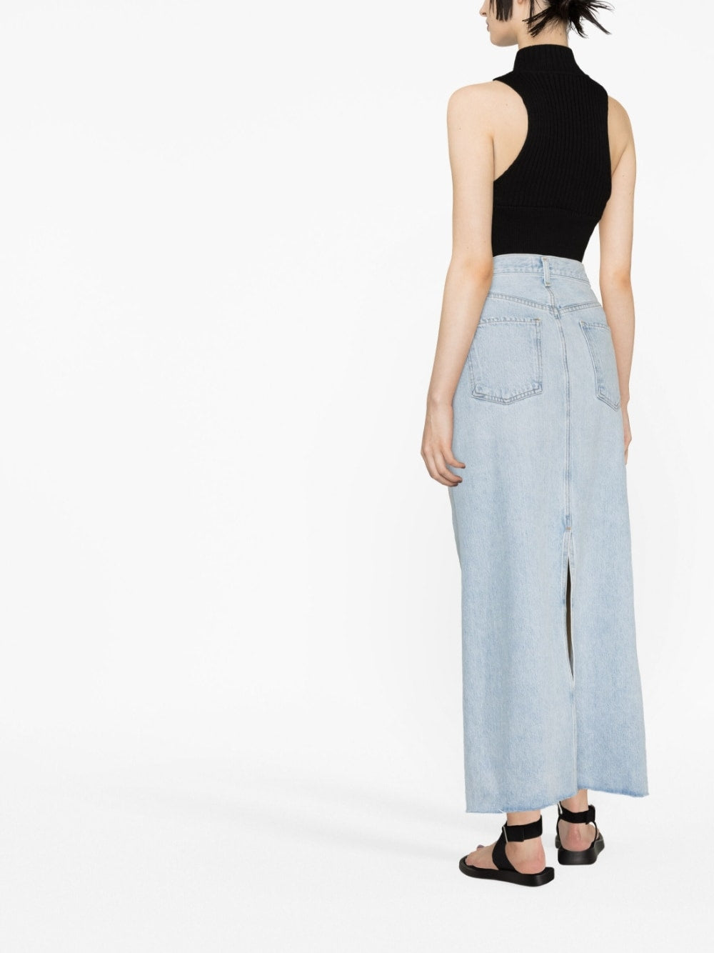 Denim maxi skirt