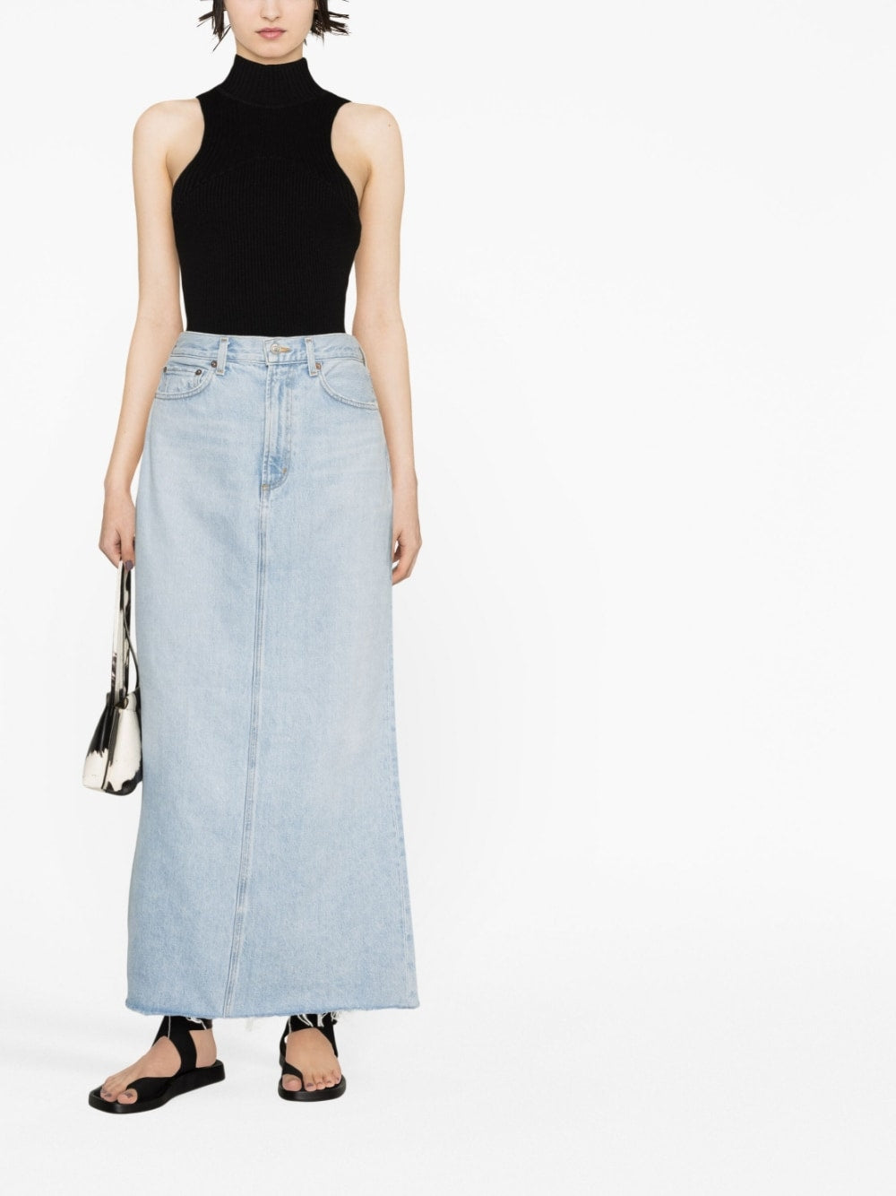 Denim maxi skirt