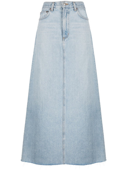 Denim maxi skirt