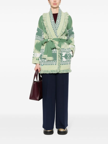 Icon jacquard cashmere cardigan