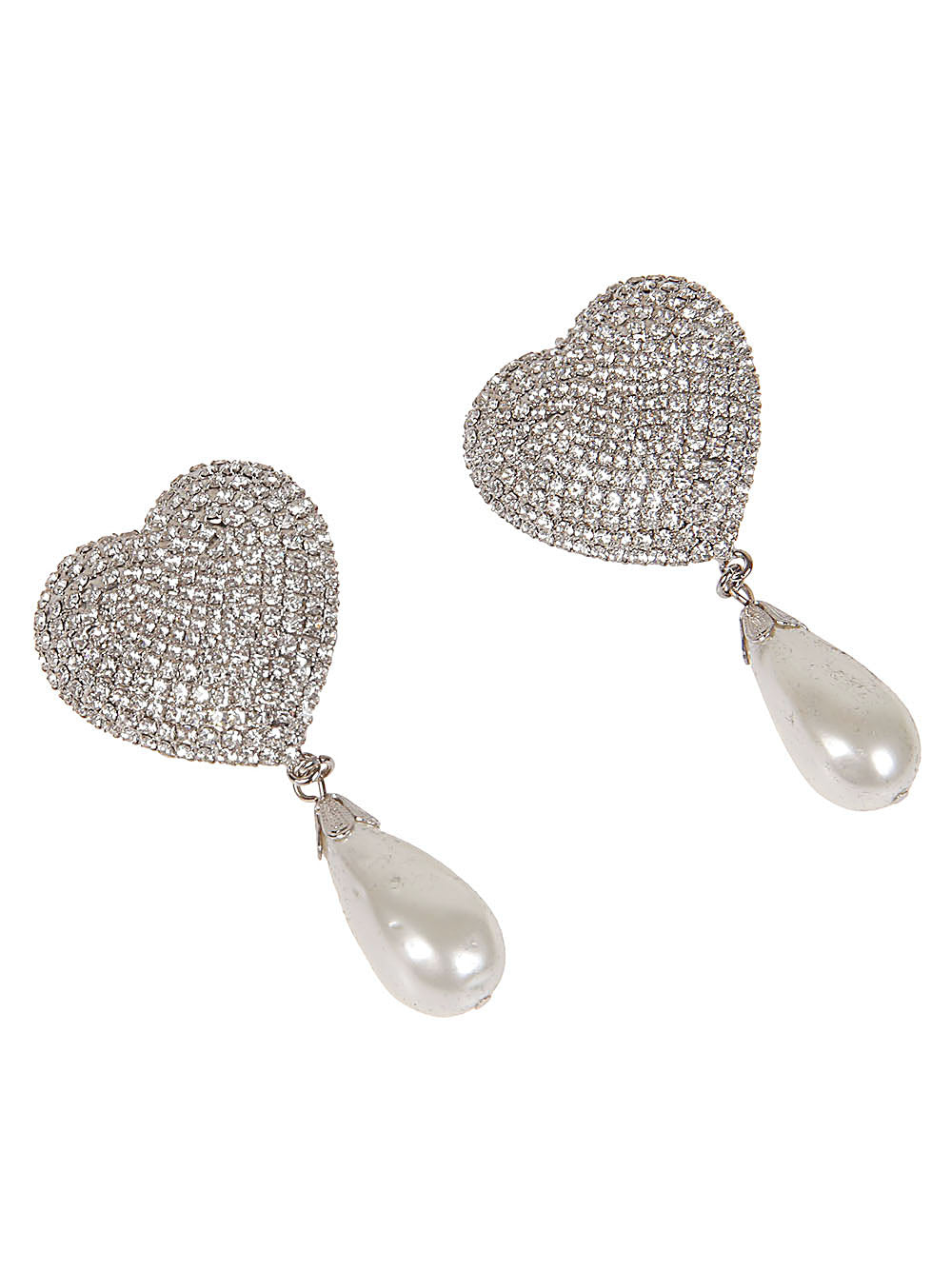 Heart-shaped crystal earrings