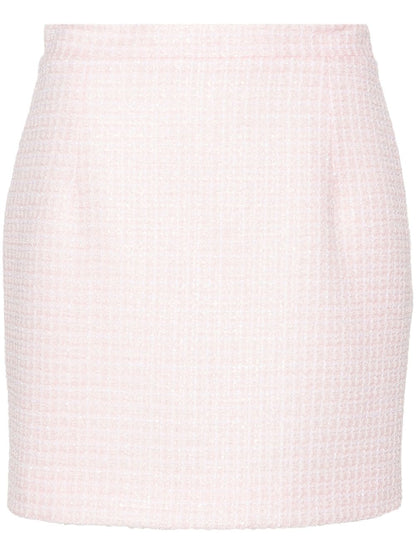 Sequin checked tweed mini skirt