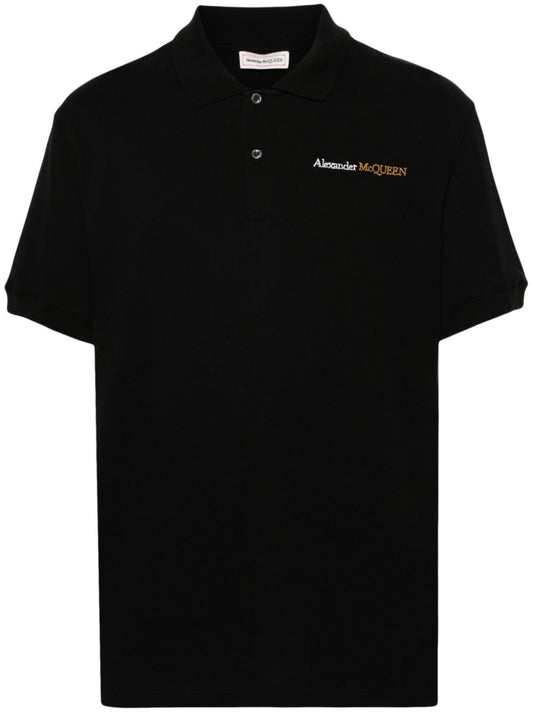 Logo organic cotton polo shirt