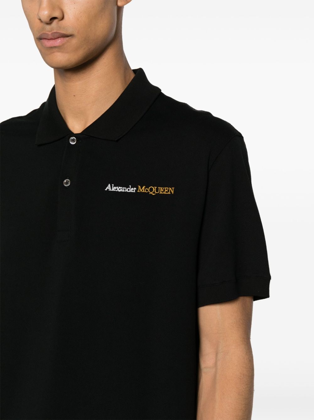 Logo organic cotton polo shirt