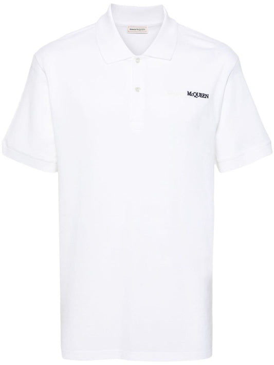 Logo organic cotton polo shirt