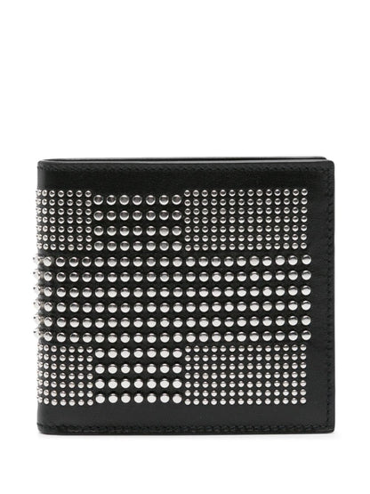 Studded leather bifold wallet