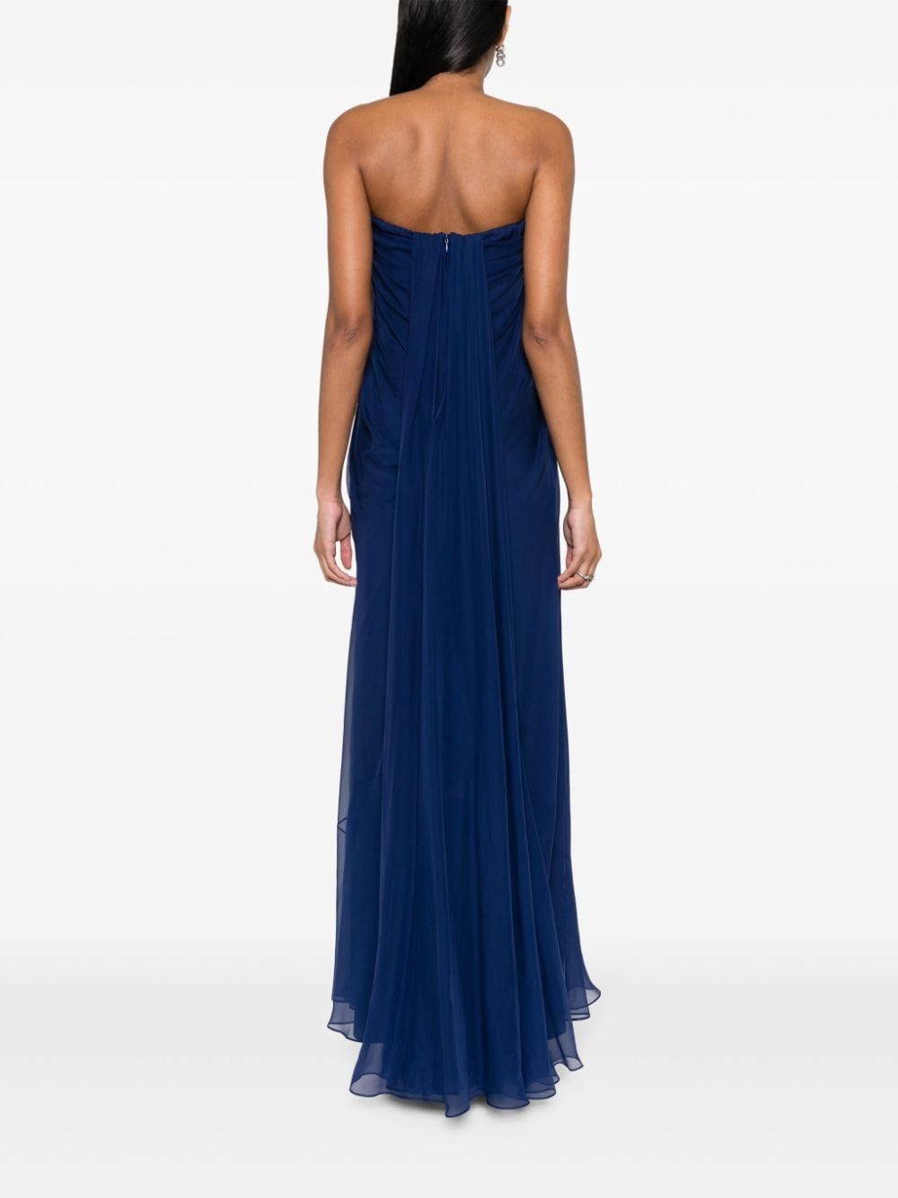 Draped bustier chiffon long dress