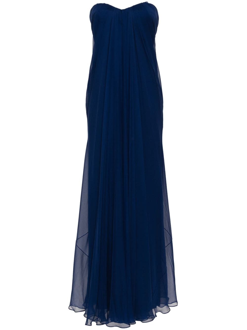 Draped bustier chiffon long dress