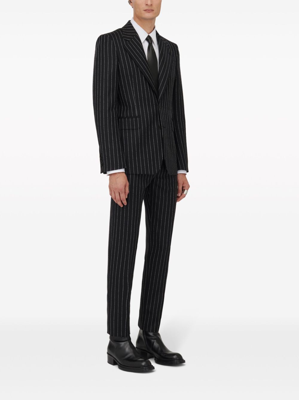 Pinstripe single-breasted jacket