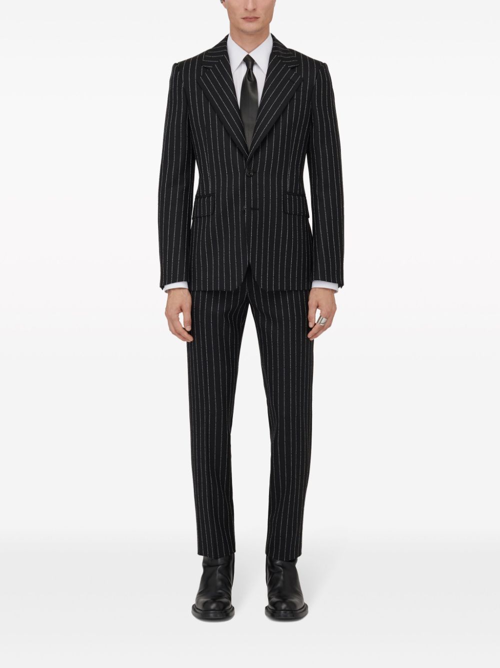 Pinstripe single-breasted jacket