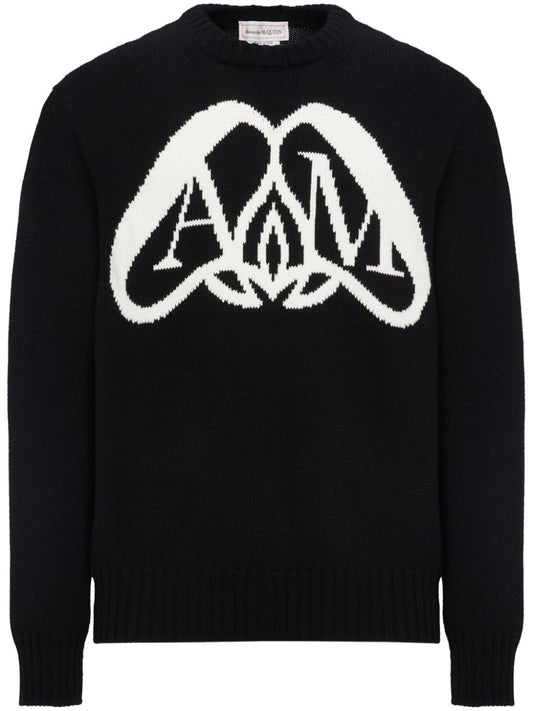 Seal logo cotton sweater