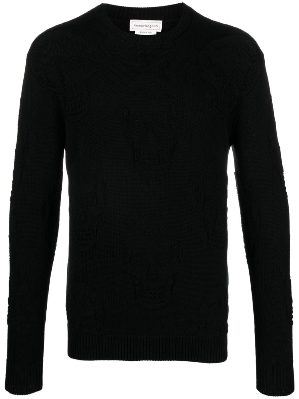 Skull knitted cotton jumper