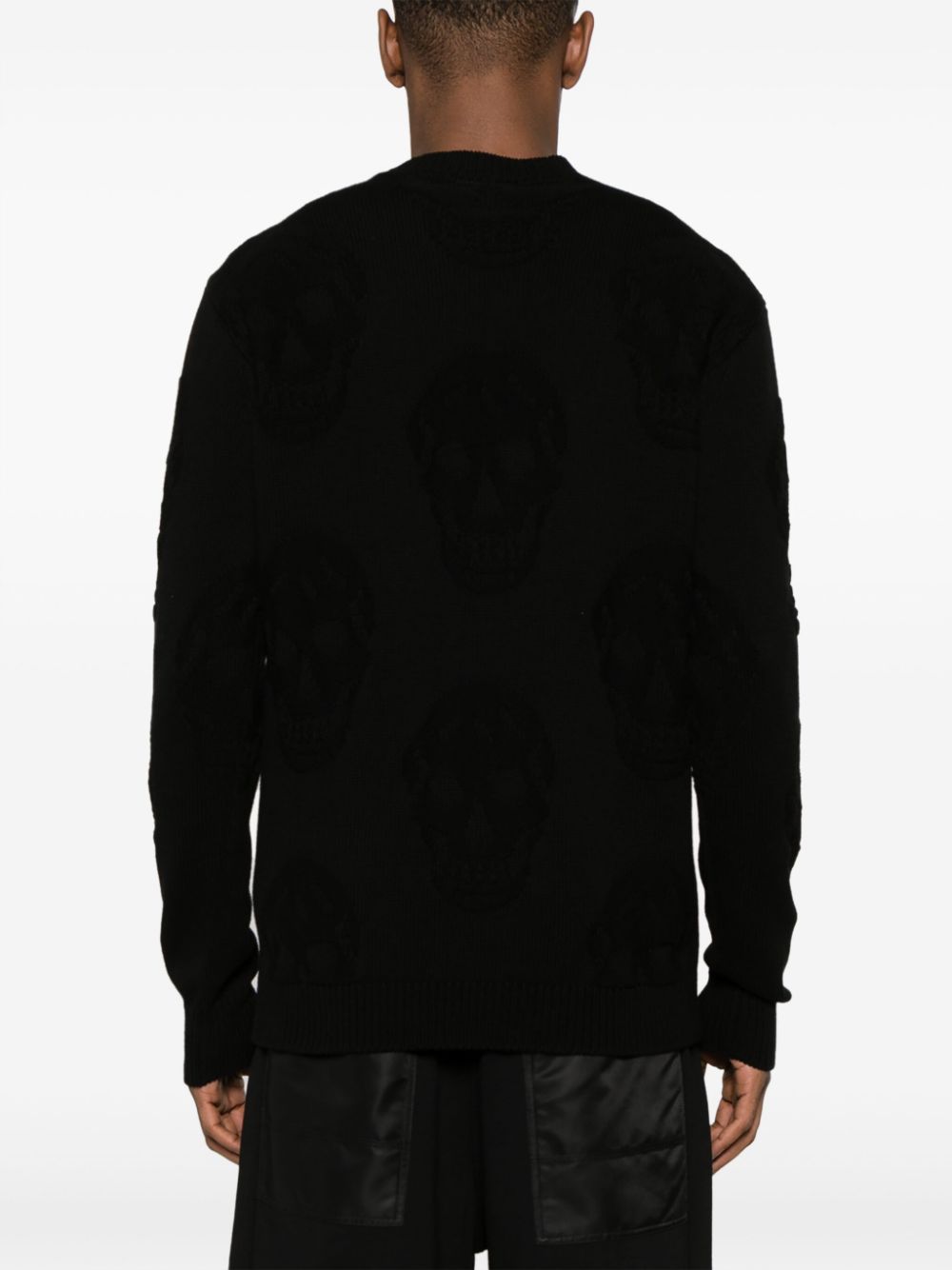 Skull knitted cotton jumper