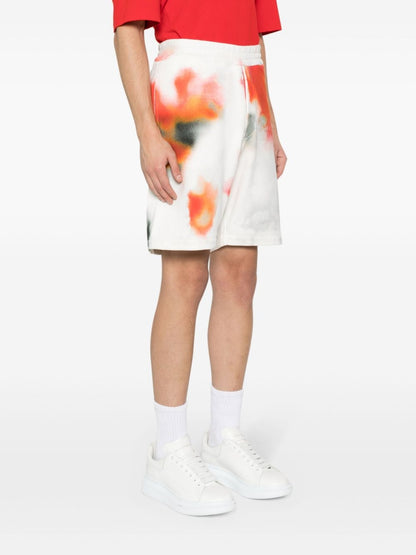 Obscure flower cotton shorts