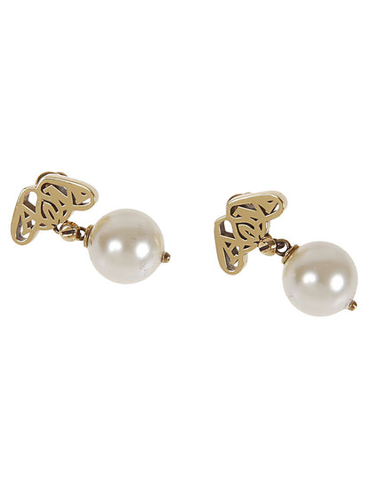 Seal logo pearl earrings