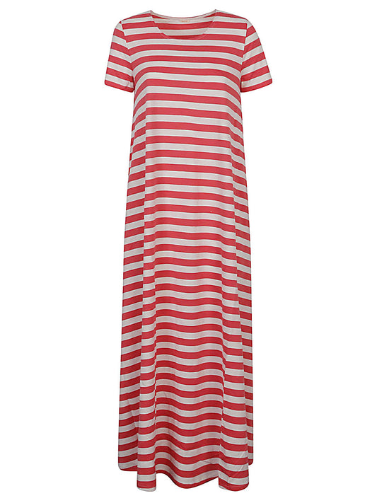 Striped cotton long dress