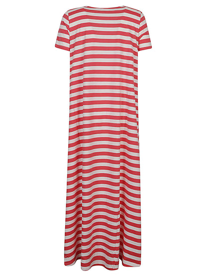 Striped cotton long dress