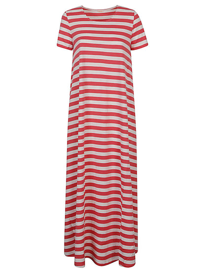 Striped cotton long dress