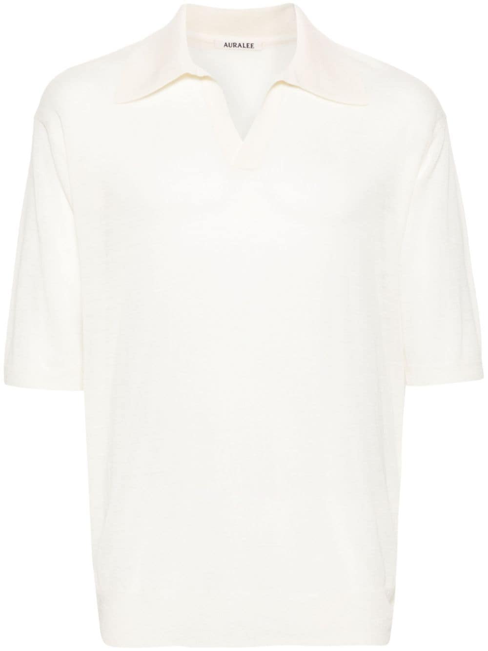 Wool and silk blend polo shirt