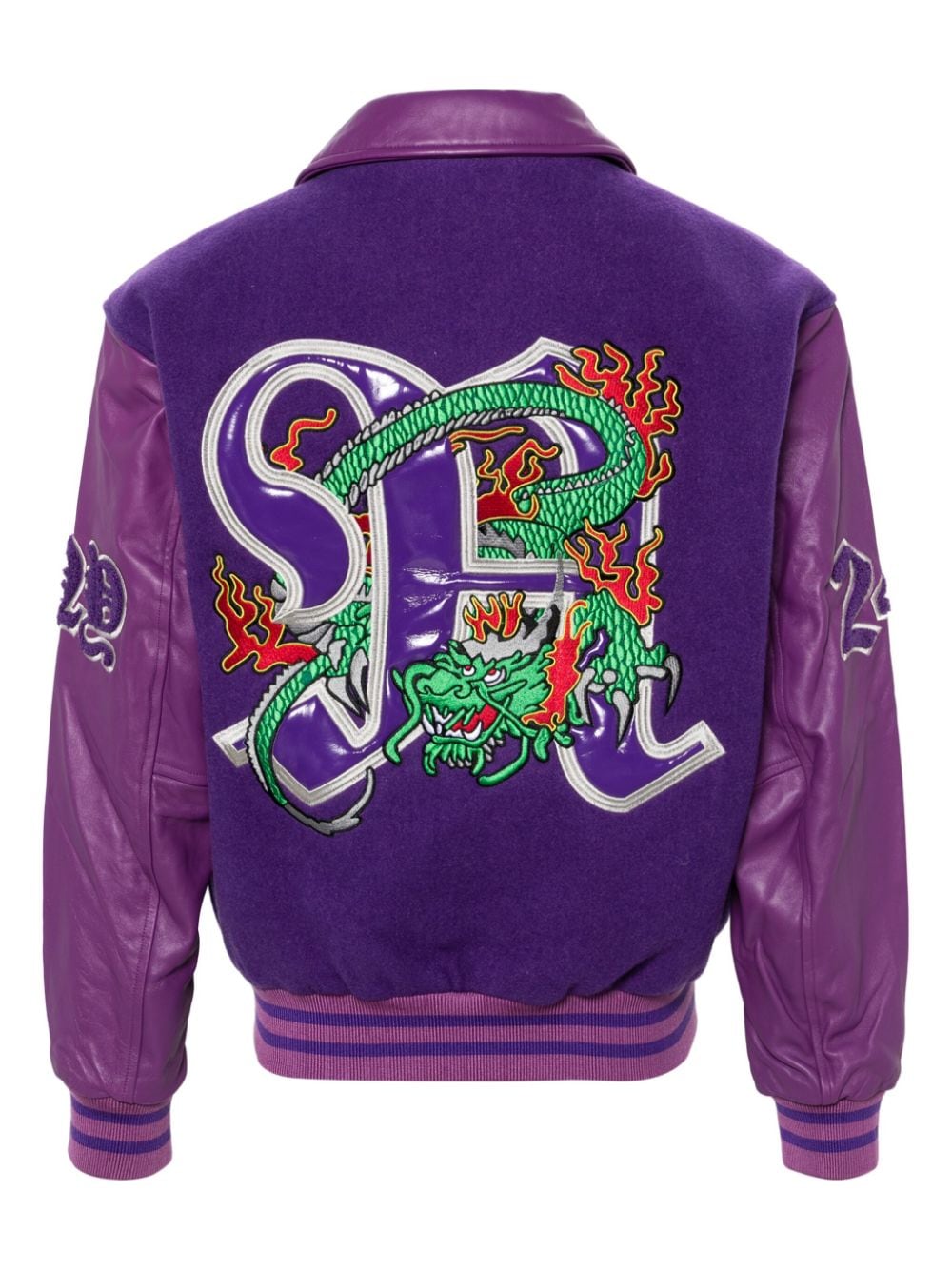 Dragon embroidered varsity jacket