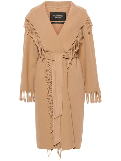 Wool fringed coat