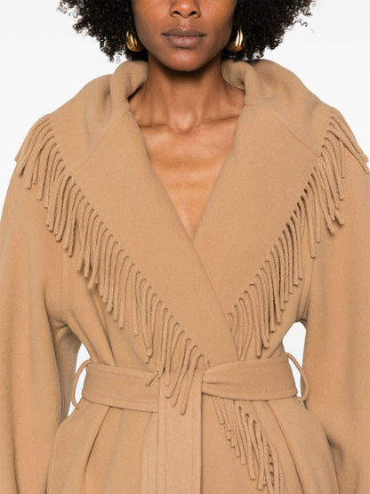 Wool fringed coat