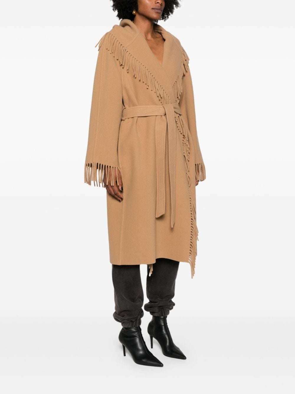 Wool fringed coat