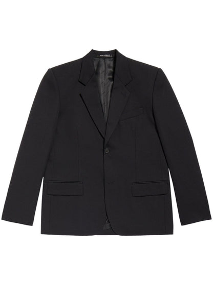 Wool single-breasted blazer jacket