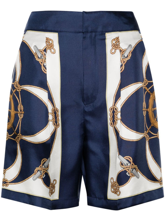 Printed silk trousers