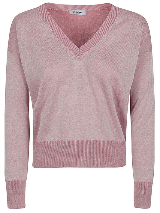 Cotton blend v-neck sweater