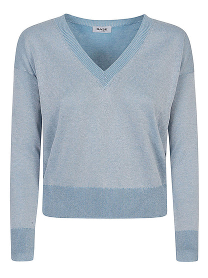 Cotton blend v-neck sweater