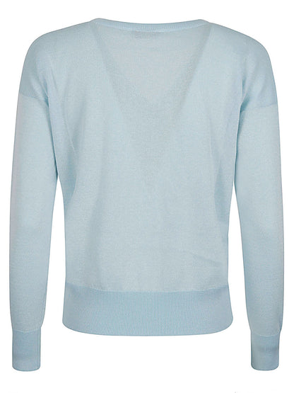 Cotton blend v-neck sweater