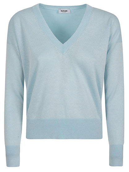 Cotton blend v-neck sweater