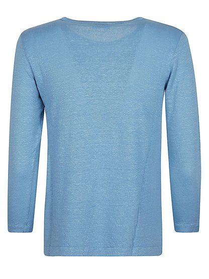 Linen jersey long sleeve t-shirt