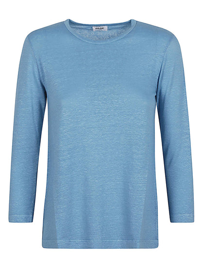 Linen jersey long sleeve t-shirt