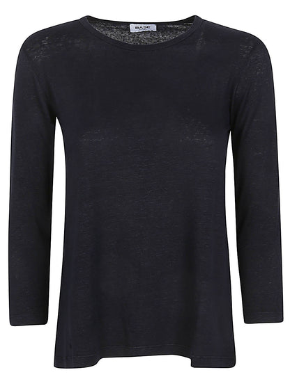 Linen jersey long sleeve t-shirt