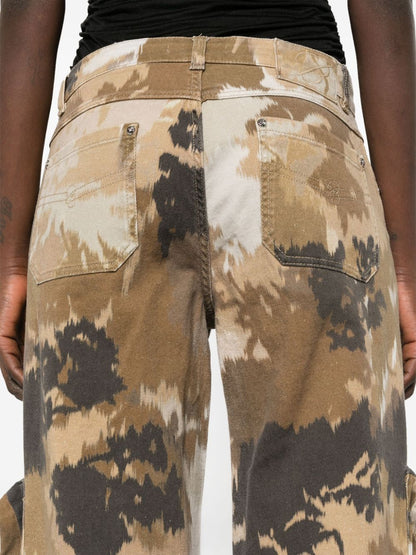 Camouflage print cargo trousers