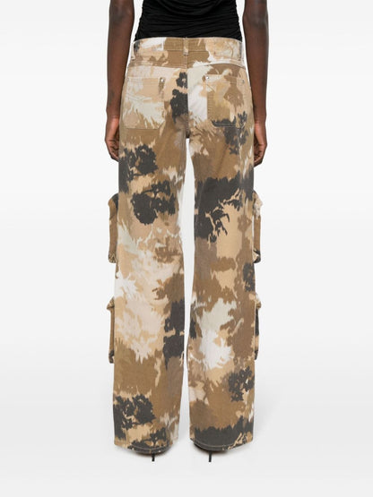 Camouflage print cargo trousers