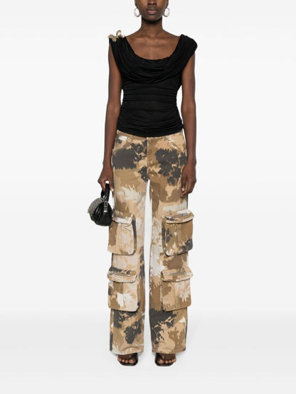 Camouflage print cargo trousers