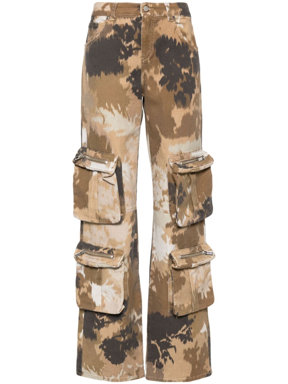 Camouflage print cargo trousers