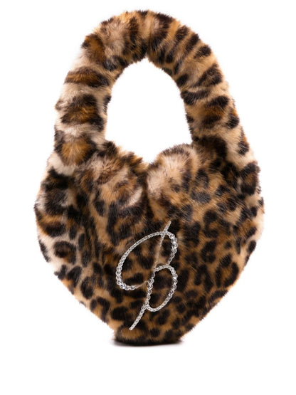 Faux fur heart handbag