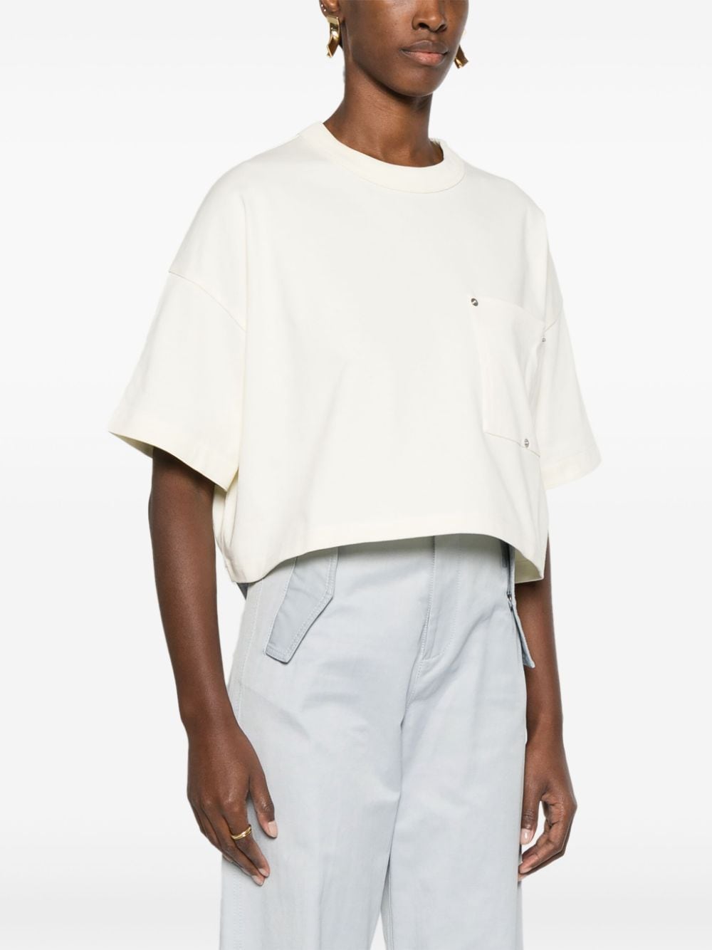 Cropped cotton t-shirt